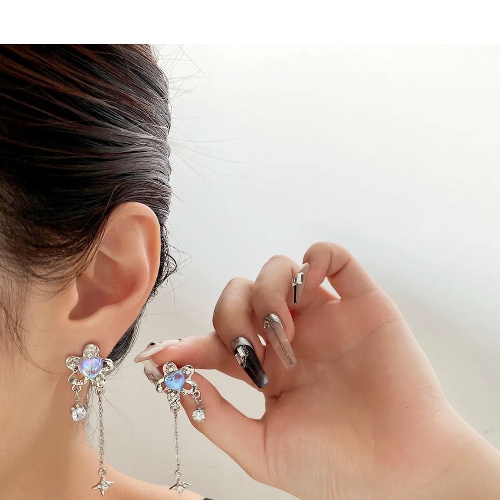 Moonstone Flower Drop Earrings